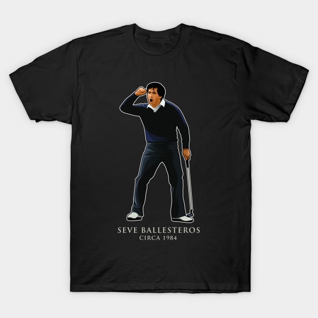 Seve Ballesteros Circa 198 T-Shirt by RunAndGow